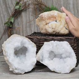 Natural Calcite Geode Pair - 2 Small Geodes Set N1117 6 Natural Calcite Geode Pair – 2 Small Geodes Set N1117 | Himalayan Salt Factory