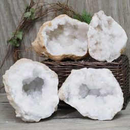 Natural Calcite Geode Pair – 2 Small Geodes Set N1117 | Himalayan Salt Factory