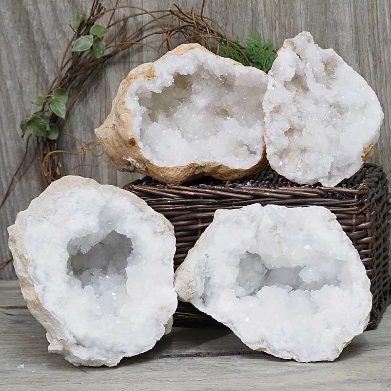 Natural Calcite Geode Pair - 2 Small Geodes Set N1117 3 Natural Calcite Geode Pair – 2 Small Geodes Set N1117 | Himalayan Salt Factory