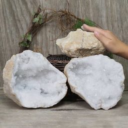 Natural Calcite Geode Pair – 2 Small Geodes Set N1118 | Himalayan Salt Factory