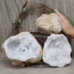 Natural Calcite Geode Pair – 2 Small Geodes Set N1119 | Himalayan Salt Factory