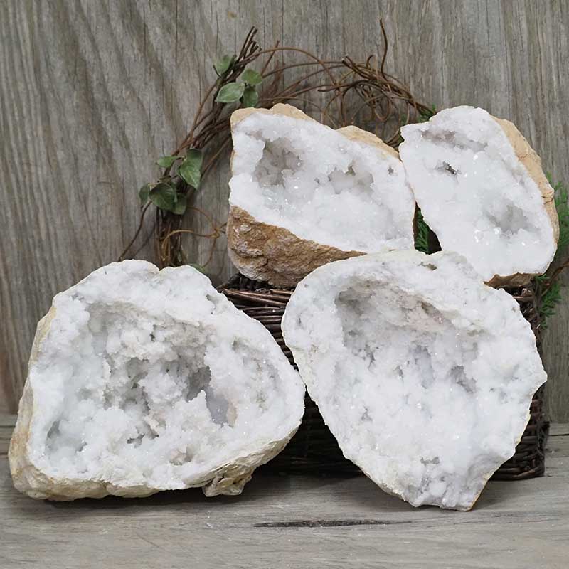 Natural Calcite Geode Pair - 2 Small Geodes Set N1121 3 Natural Calcite Geode Pair – 2 Small Geodes Set N1121 | Himalayan Salt Factory