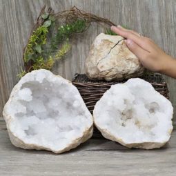 Natural Calcite Geode Pair - 2 Small Geodes Set N1123 6 Natural Calcite Geode Pair – 2 Small Geodes Set N1123 | Himalayan Salt Factory