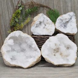 Natural Calcite Geode Pair – 2 Small Geodes Set N1123 | Himalayan Salt Factory