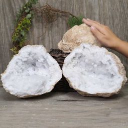 Natural Calcite Geode Pair – 2 Small Geodes Set N1124 | Himalayan Salt Factory