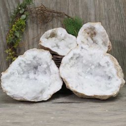 Natural Calcite Geode Pair – 2 Small Geodes Set N1124 | Himalayan Salt Factory