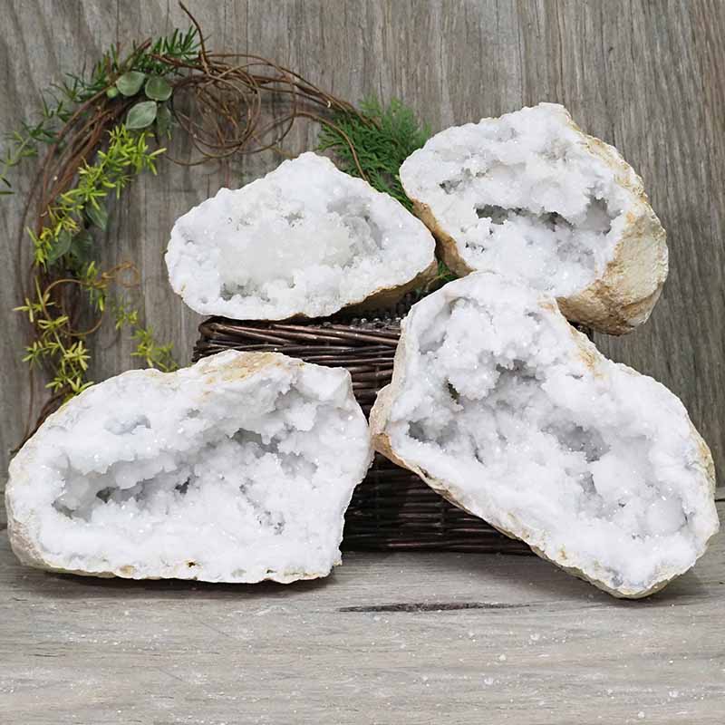 Natural Calcite Geode Pair - 2 Small Geodes Set N1127 3 Natural Calcite Geode Pair – 2 Small Geodes Set N1127 | Himalayan Salt Factory