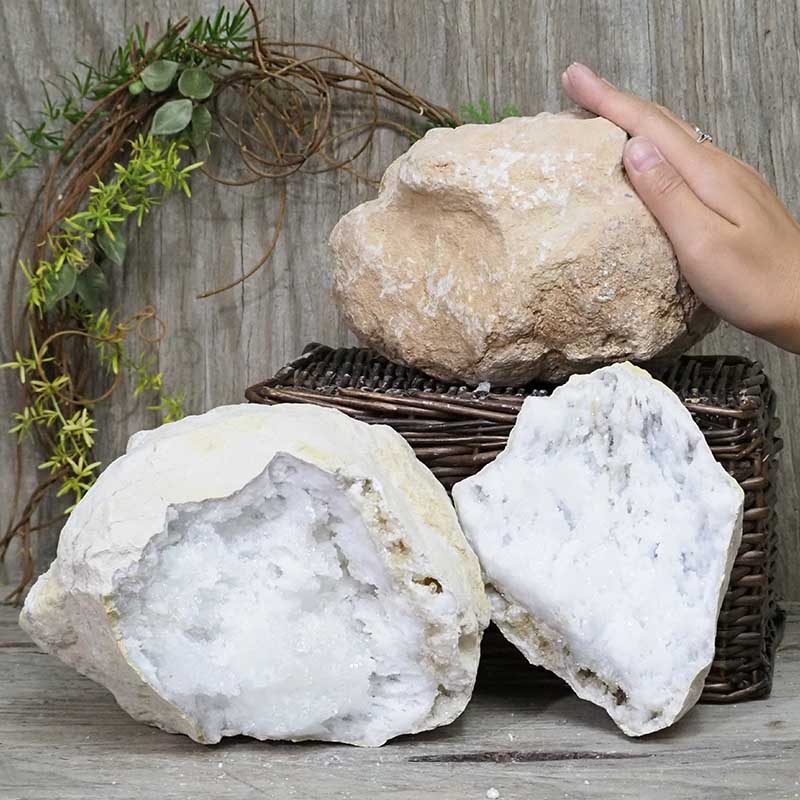 Natural Calcite Geode Pair - 2 Small Geodes Set N1128 4 Natural Calcite Geode Pair – 2 Small Geodes Set N1128 | Himalayan Salt Factory