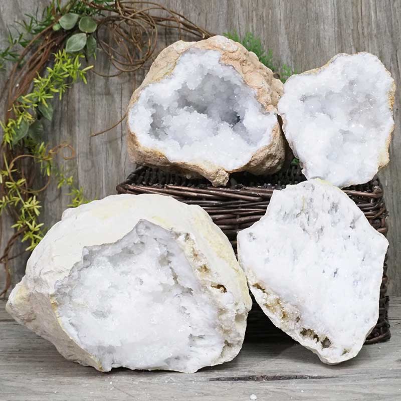 Natural Calcite Geode Pair - 2 Small Geodes Set N1128 3 Natural Calcite Geode Pair – 2 Small Geodes Set N1128 | Himalayan Salt Factory