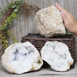 Natural Calcite Geode Pair – 2 Small Geodes Set N1129 | Himalayan Salt Factory