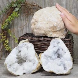 Natural Calcite Geode Pair – 2 Small Geodes Set N1130 | Himalayan Salt Factory