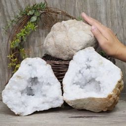 Natural Calcite Geode Pair – 2 Small Geodes Set N1132 | Himalayan Salt Factory