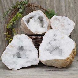 Natural Calcite Geode Pair – 2 Small Geodes Set N1132 | Himalayan Salt Factory