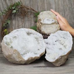 Natural Calcite Geode Pair – 2 Small Geodes Set N1133 | Himalayan Salt Factory