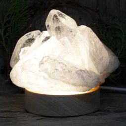 Natural Clear Quartz Cluster with LED Light Small Display Base 31 Natural Clear Quartz Cluster with LED Light Small Display Base | Himalayan Salt Factory