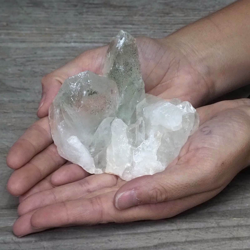 Natural Clear Quartz Cluster with LED Light Small Display Base 15 Natural Clear Quartz Cluster with LED Light Small Display Base | Himalayan Salt Factory