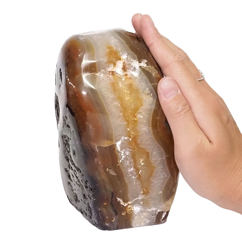 2.14kg Natural River Agate Crystal Lamp with White LED Bulb N1245 5 River Agate Crystal Lamp with LED Bulb N1245 | Himalayan Salt Factory