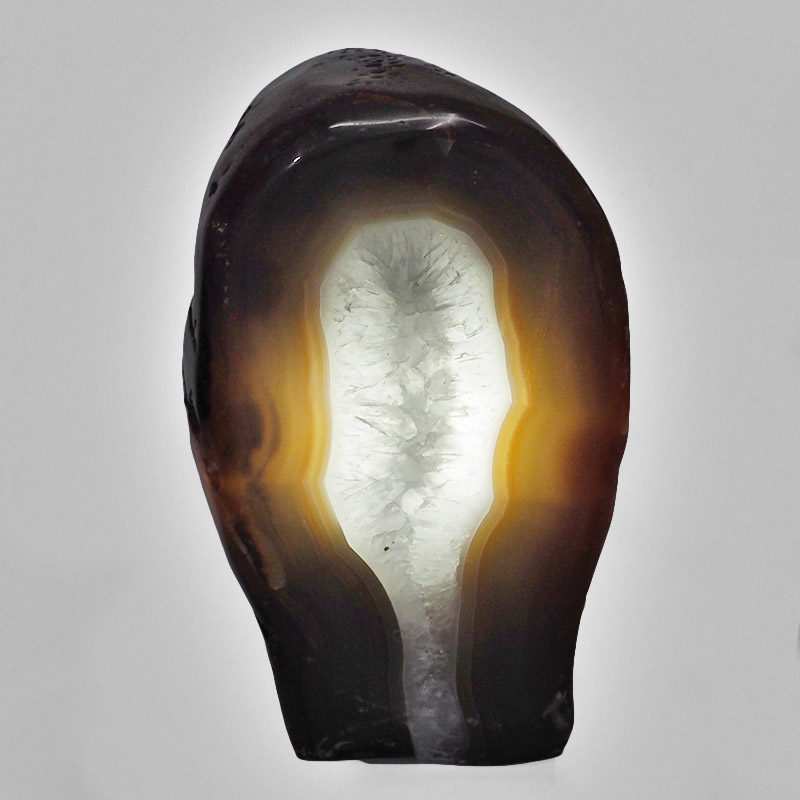 2.97kg Natural River Agate Crystal Lamp with White LED Bulb N1248 4 River Agate Crystal Lamp with LED Bulb N1248 | Himalayan Salt Factory