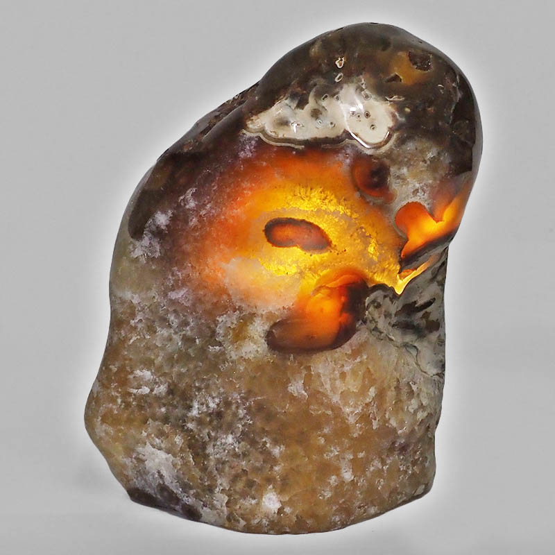 1.92kg Natural River Agate Crystal Lamp with White LED Bulb N1254 4 River Agate Crystal Lamp with LED Bulb N1254 | Himalayan Salt Factory