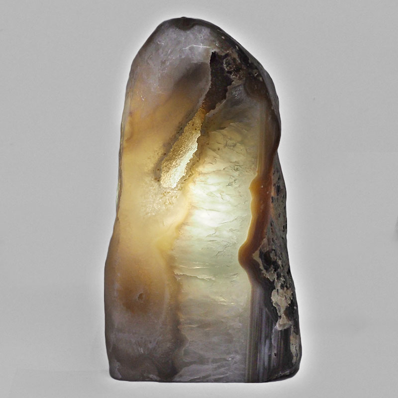 2.79kg Natural River Agate Crystal Lamp with White LED Bulb N1259 4 River Agate Crystal Lamp with LED Bulb N1259 | Himalayan Salt Factory