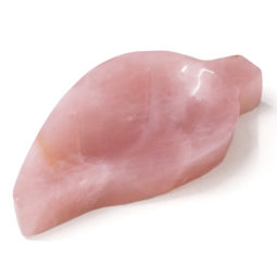 Natural Rose Quartz Leaf Bowl S1008 | Himalayan Salt Factory