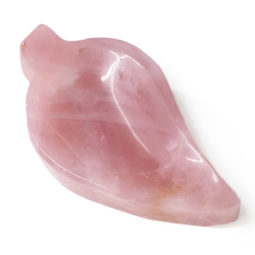 Natural Rose Quartz Leaf Bowl S1008 | Himalayan Salt Factory