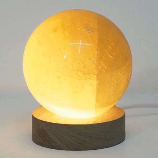 0.76kg Orange Calcite Sphere on LED Light Small Base DS1428 4