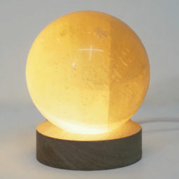 Orange Calcite Sphere on LED Light Small Base DS1428 | Himalayan Salt Factory