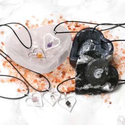 Raw Crystal Heart Pendants Cleansing Set | Himalayan Salt Factory