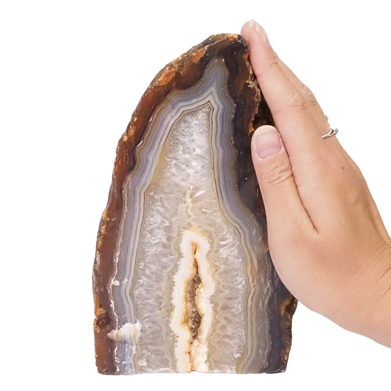 1.60kg Natural River Agate Crystal Lamp with White LED Bulb N1200 5 River Agate Crystal Lamp with LED Bulb N1200 | Himalayan Salt Factory