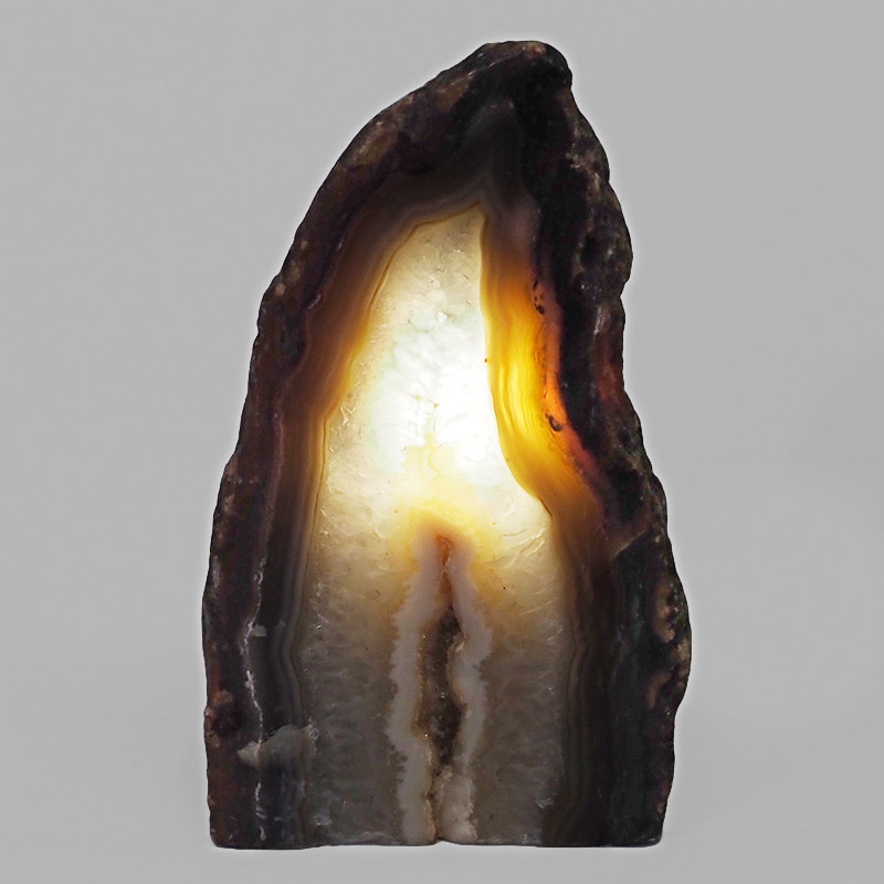 1.60kg Natural River Agate Crystal Lamp with White LED Bulb N1200 4 River Agate Crystal Lamp with LED Bulb N1200 | Himalayan Salt Factory