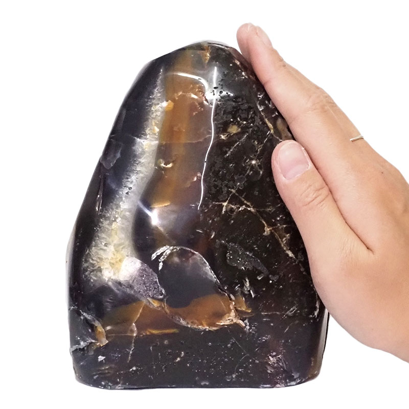 1.82kg Natural River Agate Crystal Lamp with White LED Bulb N1213 5 River Agate Crystal Lamp with LED Bulb N1213 | Himalayan Salt Factory