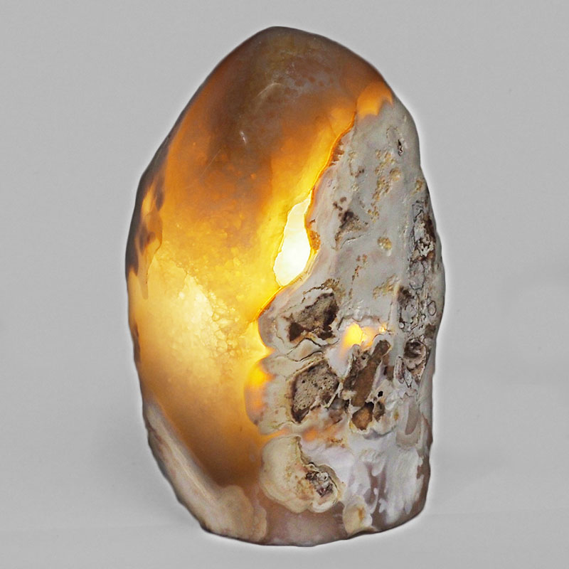 2.25kg Natural River Agate Crystal Lamp with White LED Bulb N1214 4 River Agate Crystal Lamp with LED Bulb N1214 | Himalayan Salt Factory