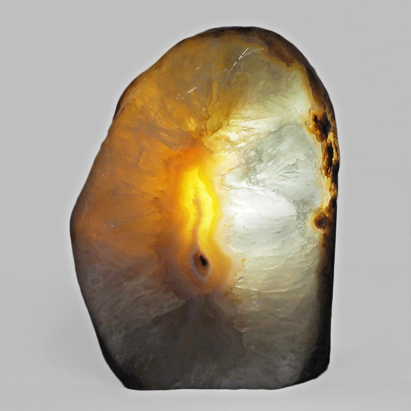 2.28kg Natural River Agate Crystal Lamp with White LED Bulb N1218 4 River Agate Crystal Lamp with LED Bulb N1218 | Himalayan Salt Factory