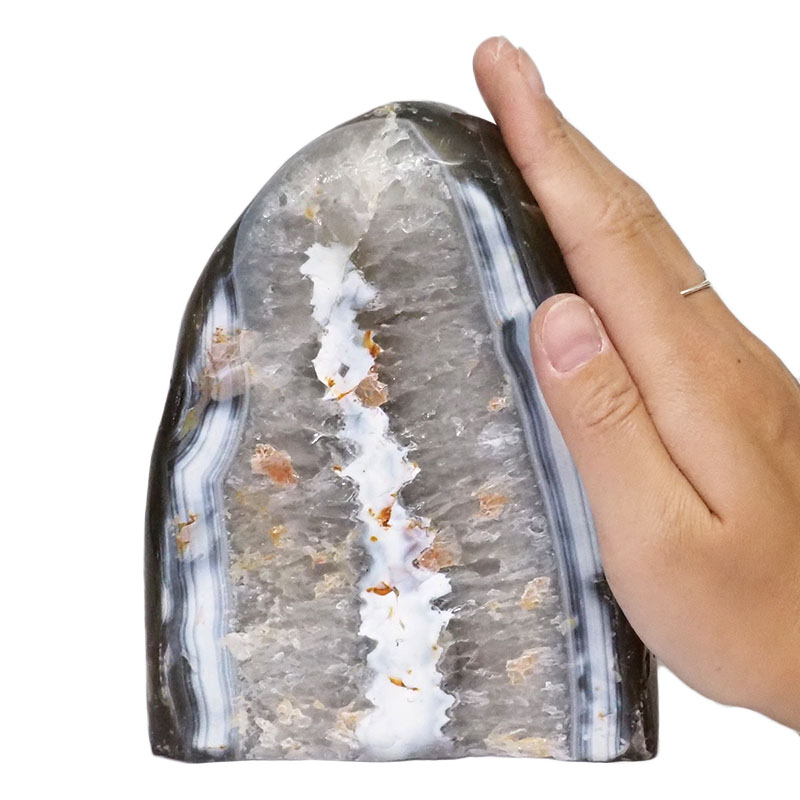 3.03kg Natural River Agate Crystal Lamp with White LED Bulb N1219 5 River Agate Crystal Lamp with LED Bulb N1219 | Himalayan Salt Factory