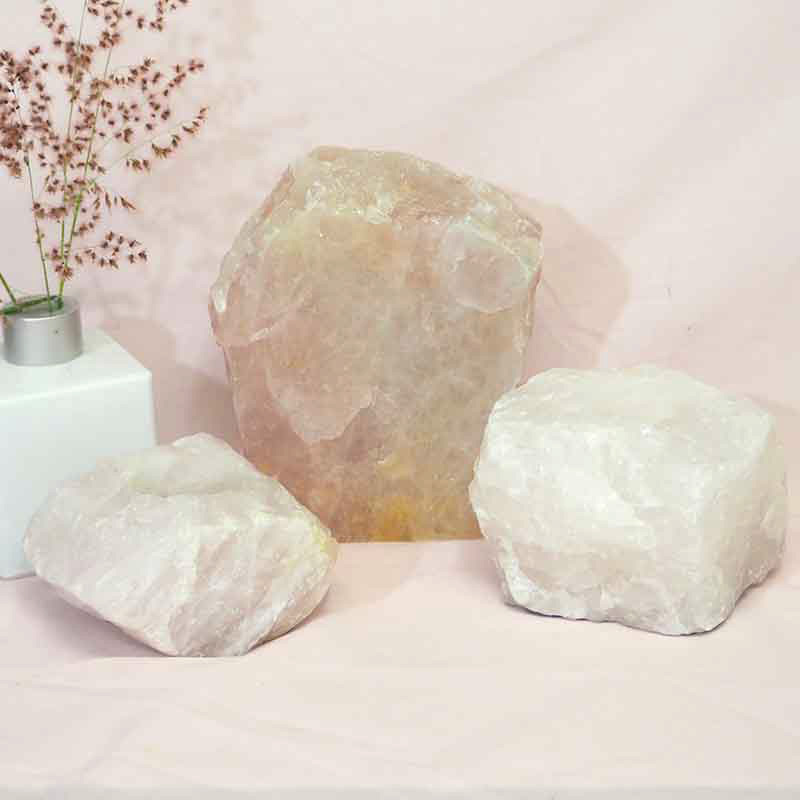 1.4kg Rose Quartz Slab with Rose Quartz Tea Light Candle Holder Set J491 3 Rose Quartz Slab with Rose Quartz Tea Light Candle Holder Set J491