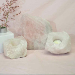 1.1kg Rose Quartz Slab with Rose Quartz Tea Light Candle Holder Set J493 7 Rose Quartz Slab with Rose Quartz Tea Light Candle Holder Set J493-2