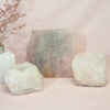 Rose Quartz Slab with Rose Quartz Tea Light Candle Holder Set J497