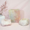 1.9kg Rose Quartz Slab with Rose Quartz Tea Light Candle Holder Set J498 1 Rose Quartz Slab with Rose Quartz Tea Light Candle Holder Set J498