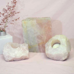 1.9kg Rose Quartz Slab with Rose Quartz Tea Light Candle Holder Set J498 7 Rose Quartz Slab with Rose Quartz Tea Light Candle Holder Set J498-2