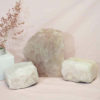 1.7kg Rose Quartz Slab with Rose Quartz Tea Light Candle Holder Set J500 1 Rose Quartz Slab with Rose Quartz Tea Light Candle Holder Set J500