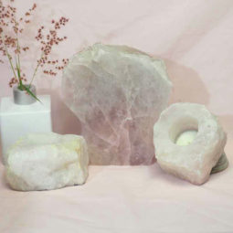 1.8kg Rose Quartz Slab with Rose Quartz Tea Light Candle Holder Set J501 7 Rose Quartz Slab with Rose Quartz Tea Light Candle Holder Set J501-2