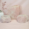 1.9kg Rose Quartz Slab with Rose Quartz Tea Light Candle Holder Set J503 1 Rose Quartz Slab with Rose Quartz Tea Light Candle Holder Set J503