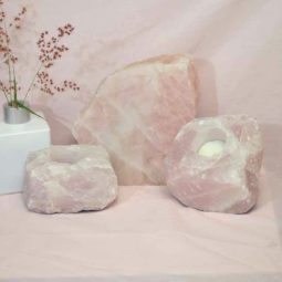 1.9kg Rose Quartz Slab with Rose Quartz Tea Light Candle Holder Set J503 7 Rose Quartz Slab with Rose Quartz Tea Light Candle Holder Set J503-2
