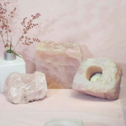 1.9kg Rose Quartz Slab with Rose Quartz Tea Light Candle Holder Set J504 7 Rose Quartz Slab with Rose Quartz Tea Light Candle Holder Set J504-2