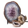 0.95kg Sliced Brazilian Agate Lamp and Mini Agate Crystal Geodes Set J199 1 Sliced Brazilian Agate Lamp and Mini Aagte Crystal Geodes Set J199