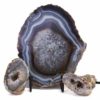 1.1kg Sliced Brazilian Agate Lamp and Mini Agate Crystal Geodes Set J203 2 Sliced Brazilian Agate Lamp and Mini Aagte Crystal Geodes Set J203