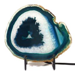 Sliced Brazilian Crystal Agate Lamp S345