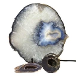 Sliced Brazilian Crystal Agate Lamp Set 3 Pieces S465-1