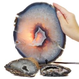 1.7kg Sliced Brazilian Crystal Agate Lamp Set 3 Pieces S466 6 Sliced Brazilian Crystal Agate Lamp Set 3 Pieces S466-1